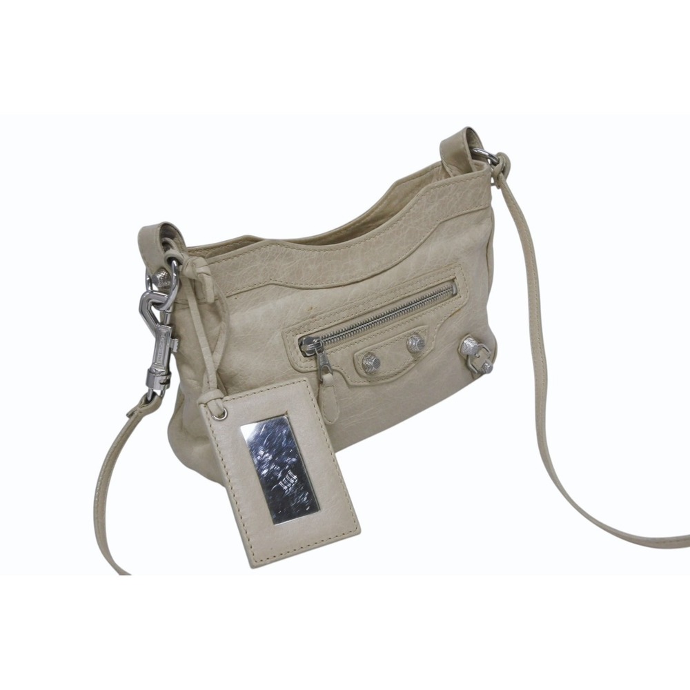 BALENCIAGA Classic The Hip Shoulder Bag Beige Tan Leather - Picture 3 of 10